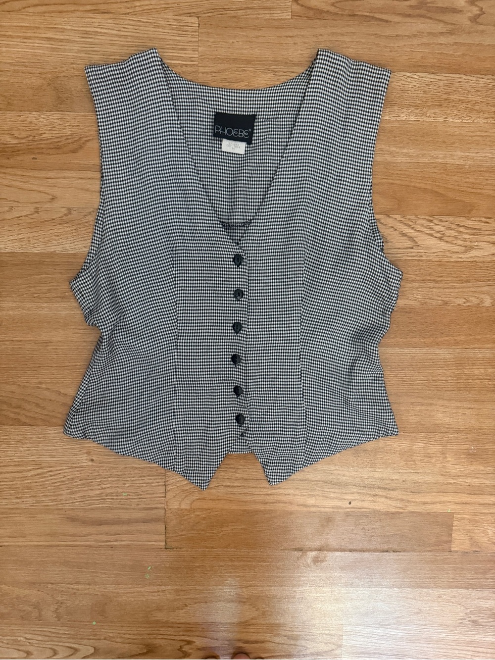 VINTAGE Gingham Check Vest by Phoebe Made in USA